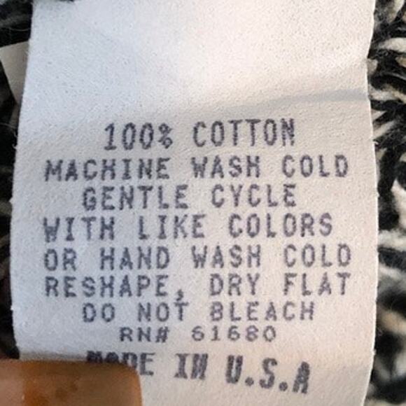 525 America Womens Sweater Black White Mock Neck Chunky Knit Long Sleeve Large - Picture 5 of 11